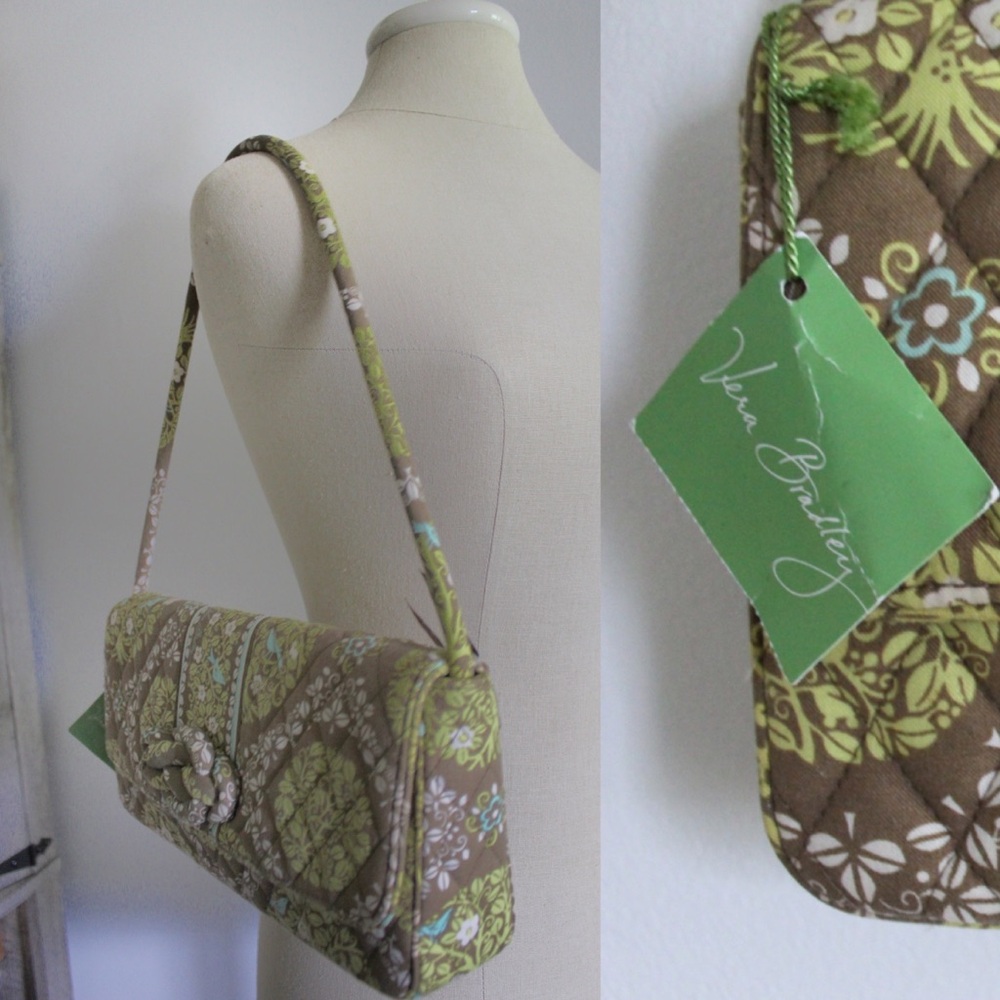 Vera Bradley NWT Knot Just a Clutch Bag (Sittin in a Tree) Grren Brown Tree Bird